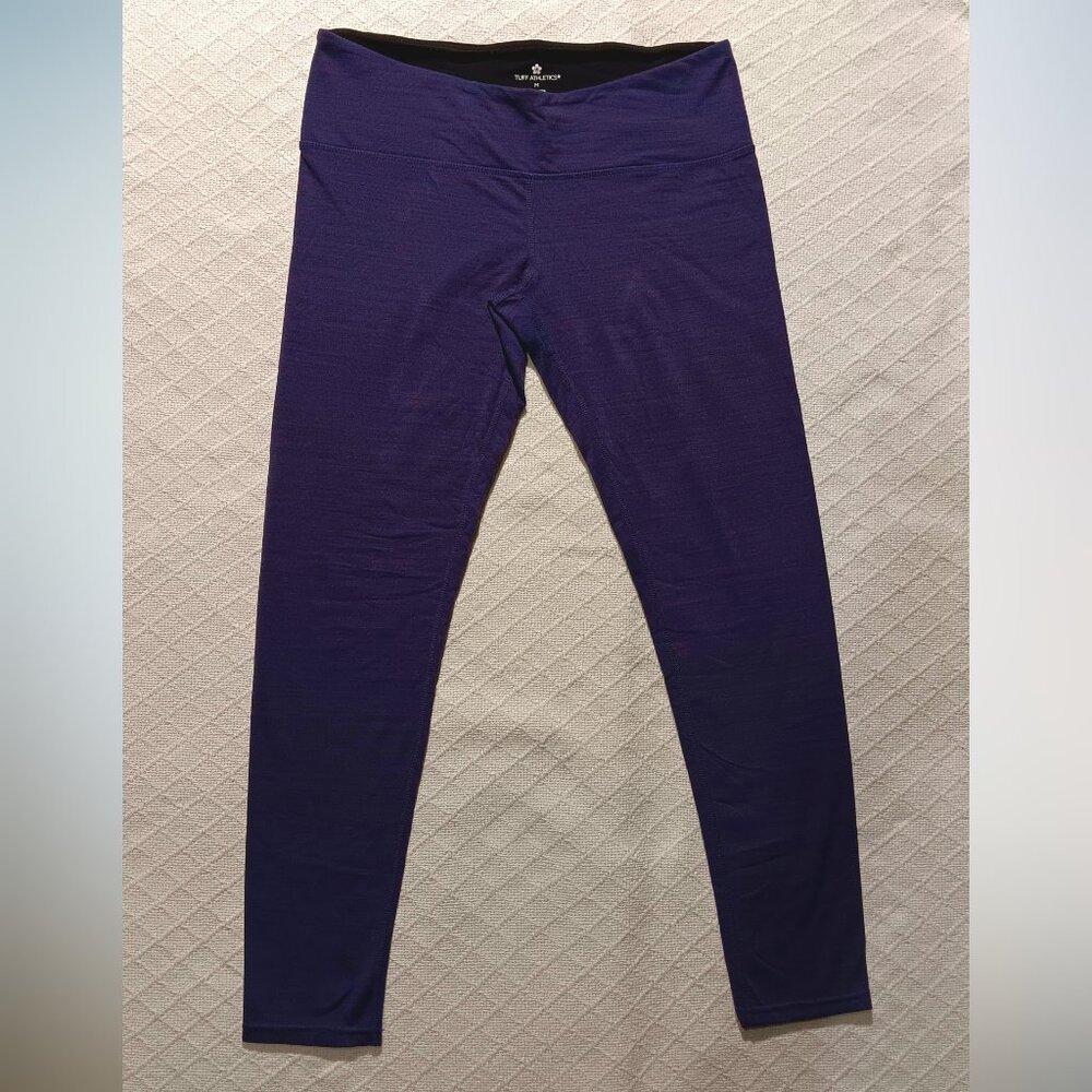 Tuff Athletics Leggings Black and Purple Pattern M